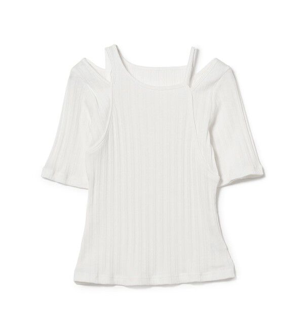 Ray BEAMS 「RIB キリカエ アシメネック Tシャツ」|Tシャツ・カットソー|