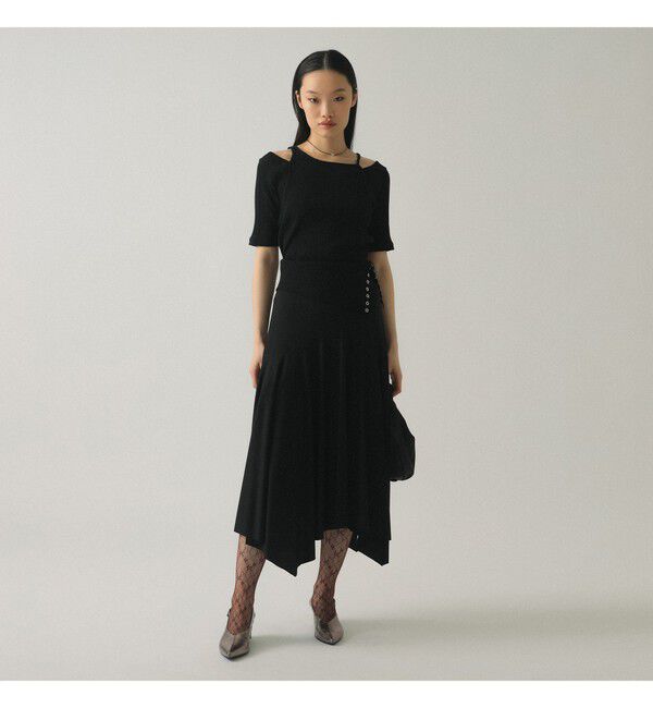 Ray BEAMS 「RIB キリカエ アシメネック Tシャツ」|Tシャツ・カットソー|