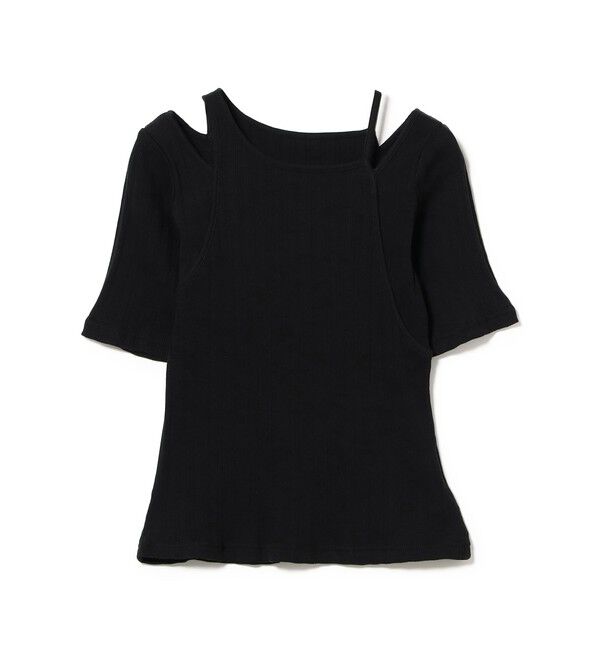Ray BEAMS 「RIB キリカエ アシメネック Tシャツ」|Tシャツ・カットソー|