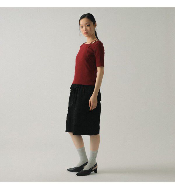 Ray BEAMS 「RIB キリカエ アシメネック Tシャツ」|Tシャツ・カットソー|