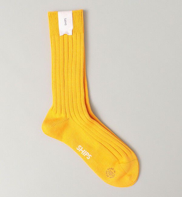 SHIPS「SHIPS: ベーシック リブ カラーソックス」|ソックス|イエロー
