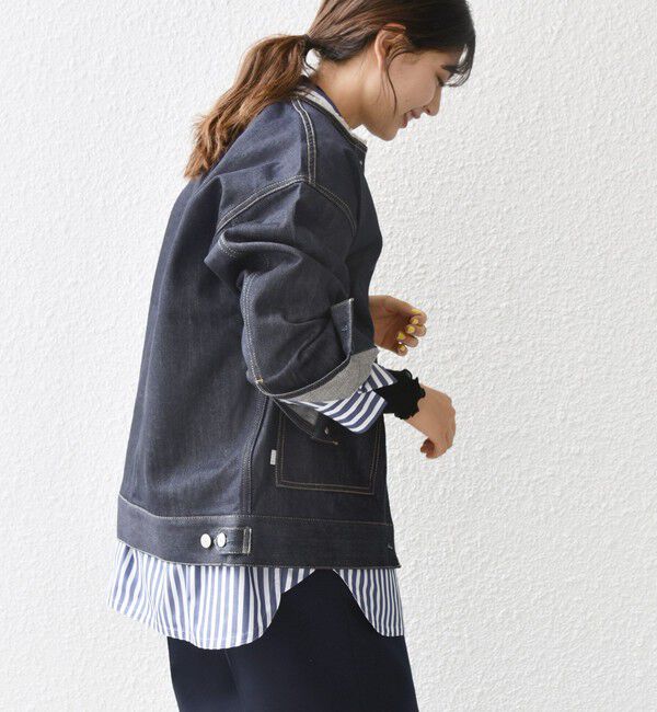 SHIPS any「《一部追加予約》SHIPS any: ノーカラー デニム ブルゾン［SHIPS any DENIM］」|デニムジャケット|