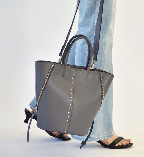 quaranciel「《一部追加予約》quaranciel: 2way スタッズ バケツ トート バッグ」|トートバッグ|