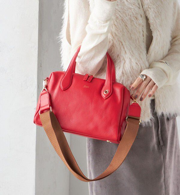 SHIPS for women「BEAURE:SQ TAPE BOSTON」|ボストンバッグ|レッド