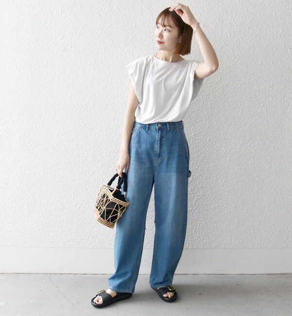 SHIPS any「SHIPS any:〈洗濯機可能〉タックスリーブ デザイン TEE」|Tシャツ・カットソー|