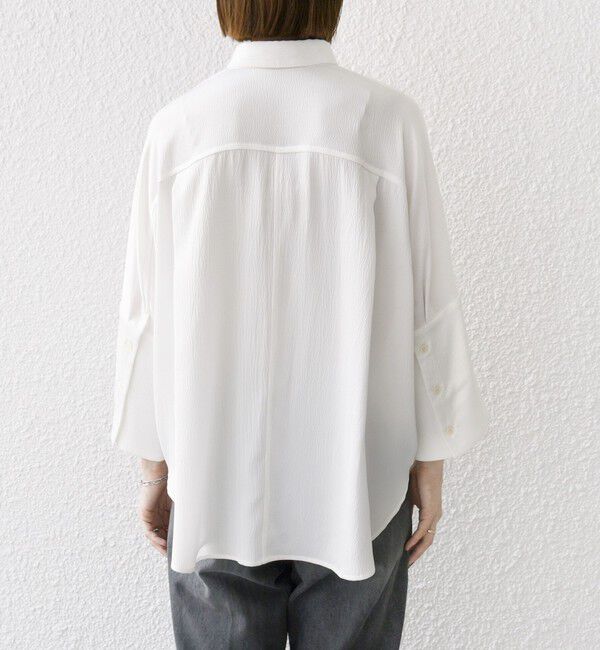 SHIPS any「SHIPS any:〈手洗い可能〉ラフ サテン ビック シルエット シャツ」|シャツ・ブラウス|