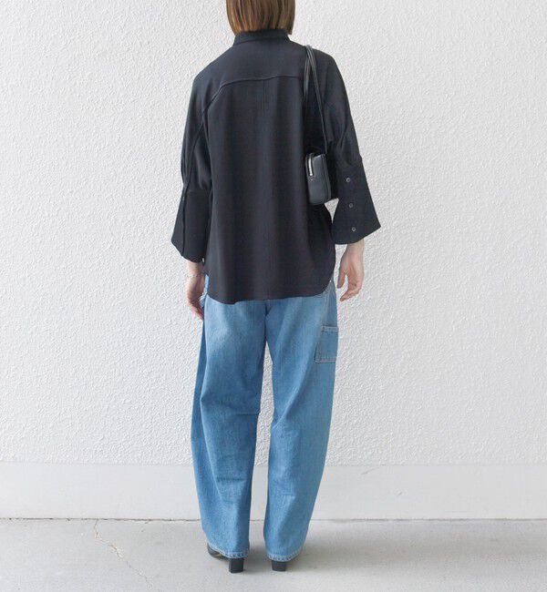 SHIPS any「SHIPS any:〈手洗い可能〉ラフ サテン ビック シルエット シャツ」|シャツ・ブラウス|