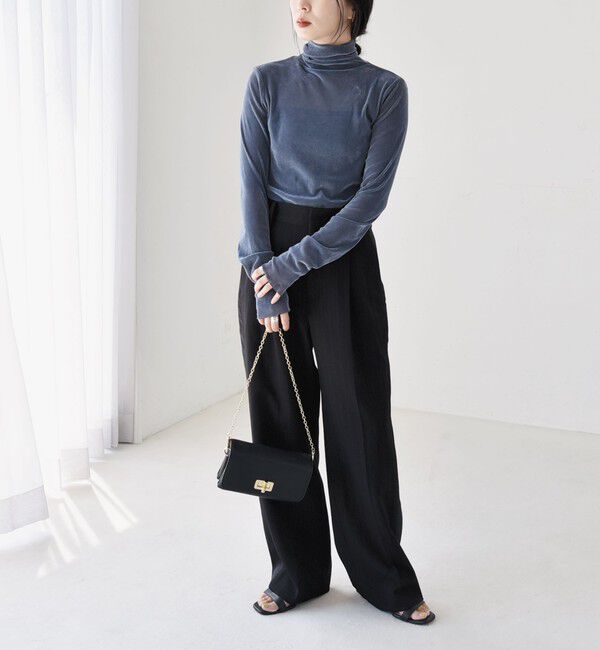 quaranciel「quaranciel:〈洗濯機可能〉フロッキー シアー タートル ネック 2」|Tシャツ・カットソー|