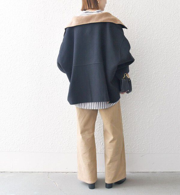 SHIPS any「【WEB限定】SHIPS any: リバー スタンドカラー ポンチョ ショート コート」|その他|