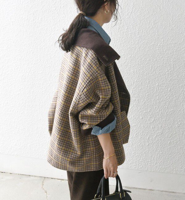 SHIPS any「【WEB限定】SHIPS any: リバー スタンドカラー ポンチョ ショート コート」|その他|