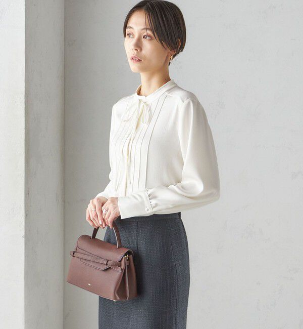 SHIPS for women「〈手洗い可能〉ハンマー サテン ピンタック ブラウス」|シャツ・ブラウス|