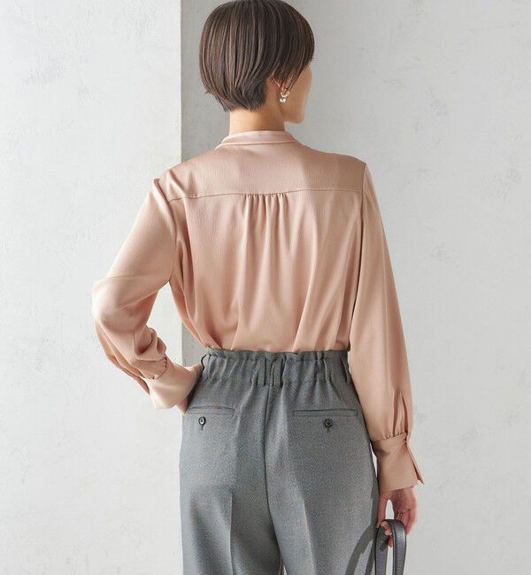 SHIPS for women「〈手洗い可能〉ハンマー サテン ピンタック ブラウス」|シャツ・ブラウス|