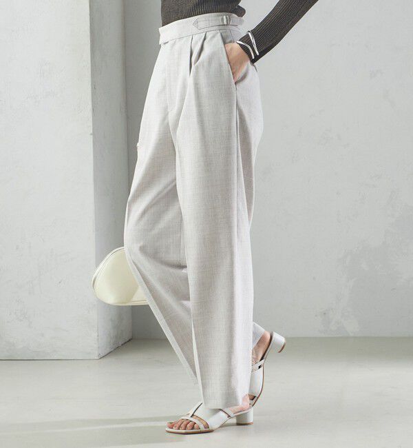 SHIPS for women「〈手洗い可能〉Asami 麻調合繊 2タック ワイドパンツ」|その他|
