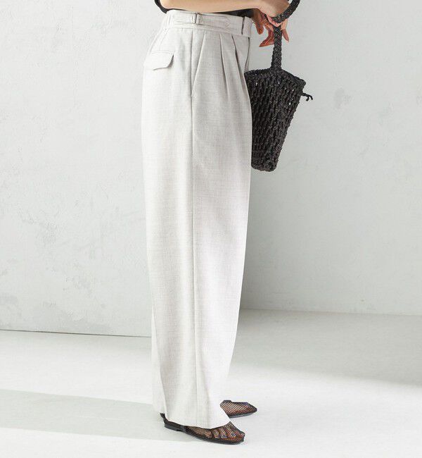 SHIPS for women「〈手洗い可能〉Asami 麻調合繊 2タック ワイドパンツ」|その他|