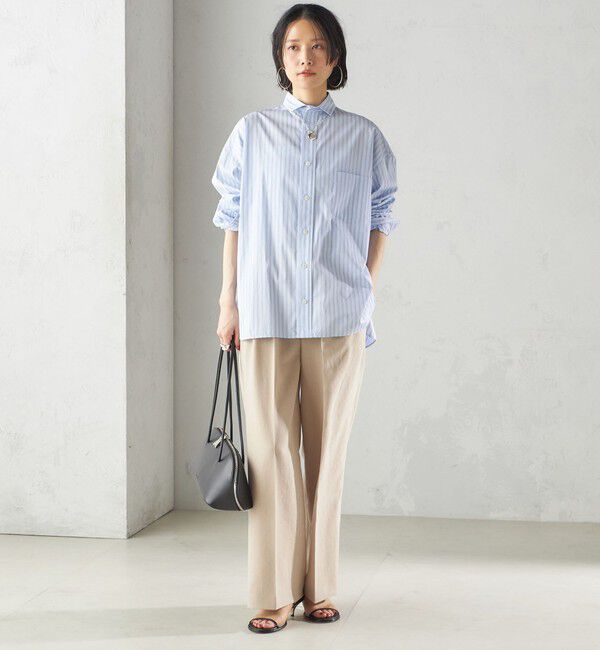 SHIPS for women「〈手洗い可能〉Asami 麻調合繊 2タック ワイドパンツ」|その他|