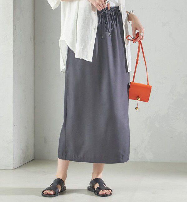 SHIPS for women「〈手洗い可能〉キュプラ混 ツイル ドロスト スカート」|スカート|