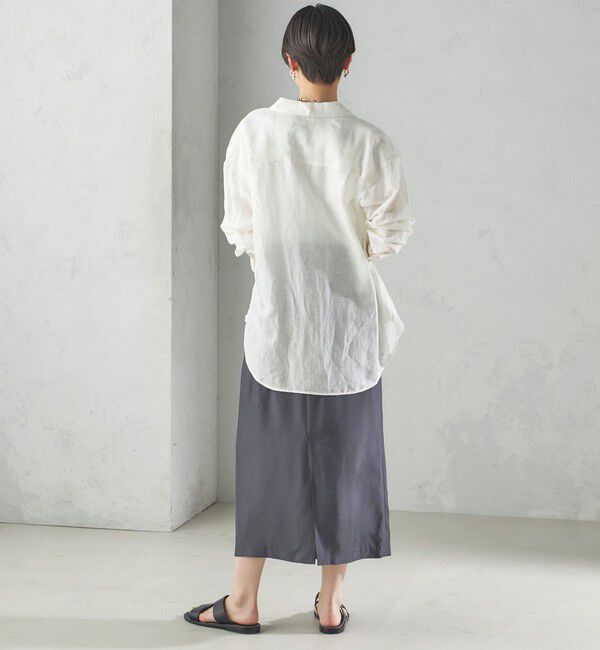 SHIPS for women「〈手洗い可能〉キュプラ混 ツイル ドロスト スカート」|スカート|