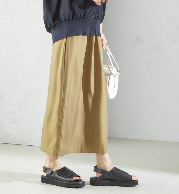 SHIPS for women「〈手洗い可能〉キュプラ混 ツイル ドロスト スカート」|スカート|