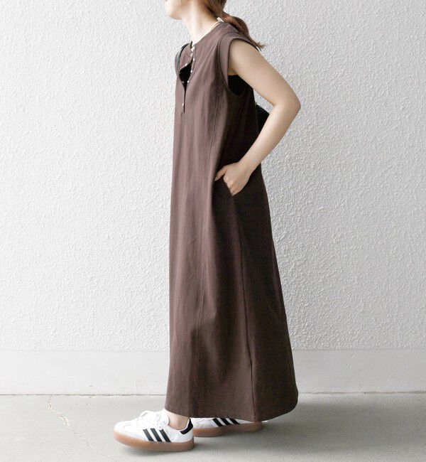 SHIPS any「SHIPS any:〈洗濯機可能〉USAコットン ヘンリーネック Aライン ワンピース」|ワンピース|