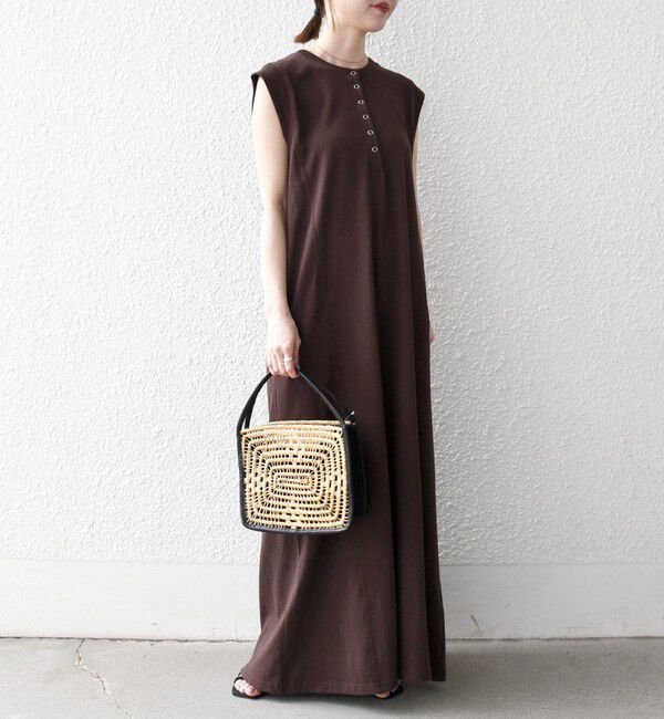 SHIPS any「SHIPS any:〈洗濯機可能〉USAコットン ヘンリーネック Aライン ワンピース」|ワンピース|