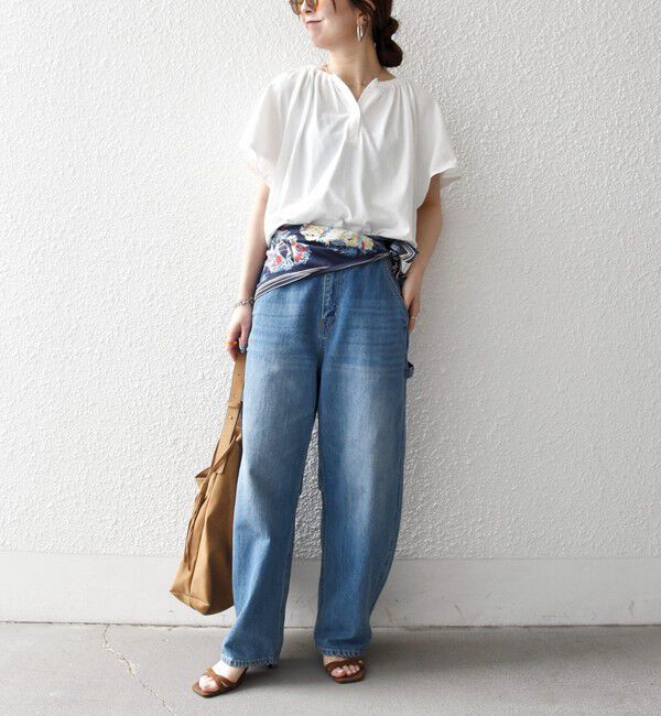 SHIPS any「SHIPS any:〈UVカット/接触冷感/吸水速乾/洗濯機可能〉USAコットン フレア TEE」|Tシャツ・カットソー|