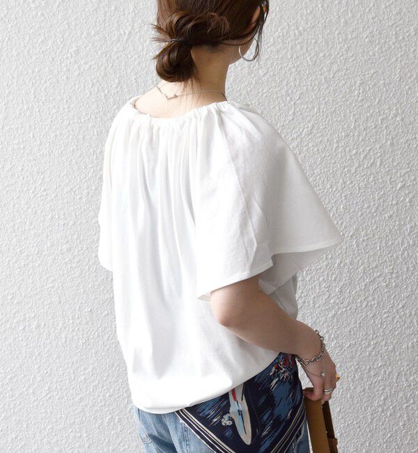 SHIPS any「SHIPS any:〈UVカット/接触冷感/吸水速乾/洗濯機可能〉USAコットン フレア TEE」|Tシャツ・カットソー|