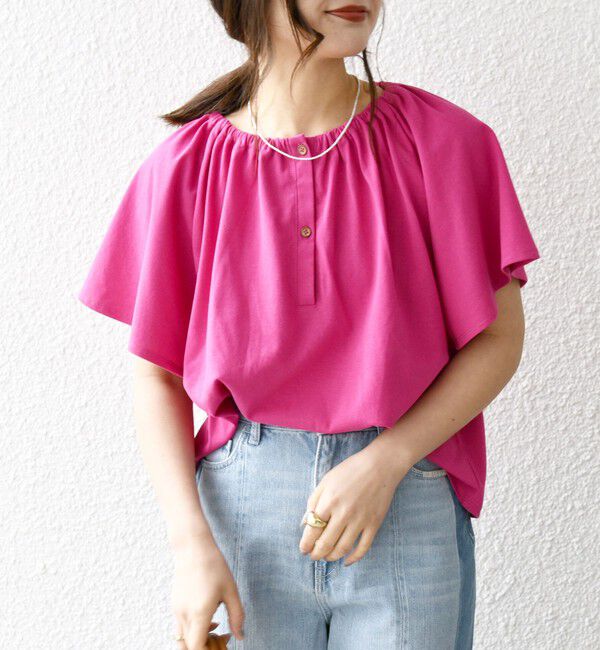 SHIPS any「SHIPS any:〈UVカット/接触冷感/吸水速乾/洗濯機可能〉USAコットン フレア TEE」|Tシャツ・カットソー|