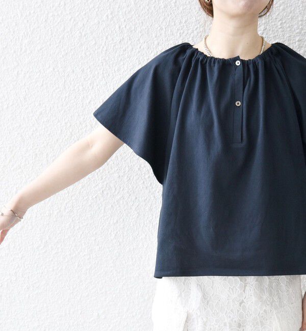 SHIPS any「SHIPS any:〈UVカット/接触冷感/吸水速乾/洗濯機可能〉USAコットン フレア TEE」|Tシャツ・カットソー|