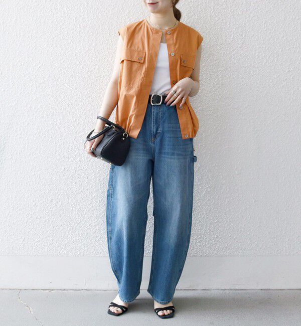 SHIPS any「SHIPS any:〈洗濯機可能〉ポプリン フレンチスリーブ ポケット ドロスト シャツ」|シャツ・ブラウス|