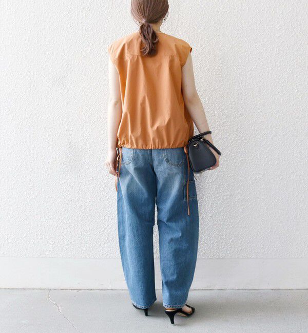 SHIPS any「SHIPS any:〈洗濯機可能〉ポプリン フレンチスリーブ ポケット ドロスト シャツ」|シャツ・ブラウス|