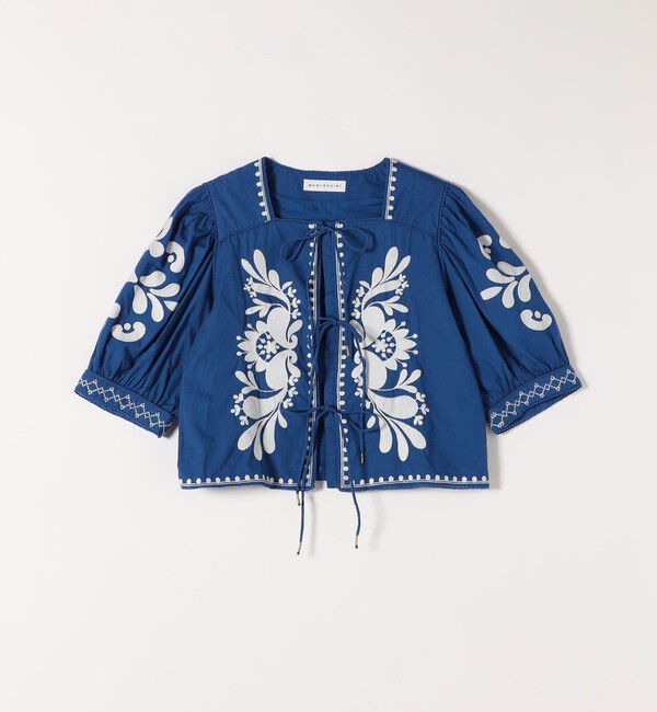 quaranciel「quaranciel:〈洗濯機可能〉エンブロイダリー スクエアネック ブラウス」|シャツ・ブラウス|