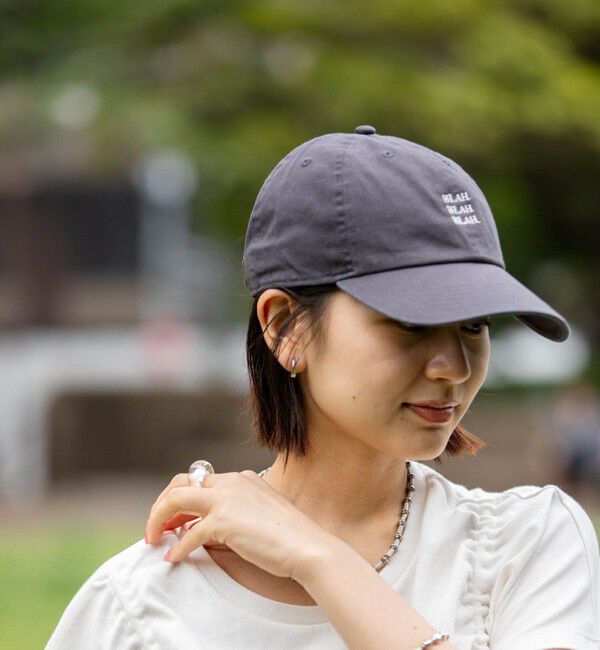 SHIPS any「【一部WEB限定】newhattan: BLAH BLAH BLAH. 刺繍 ベースボールキャップ◇」|キャップ・キャスケット|ダークグレー