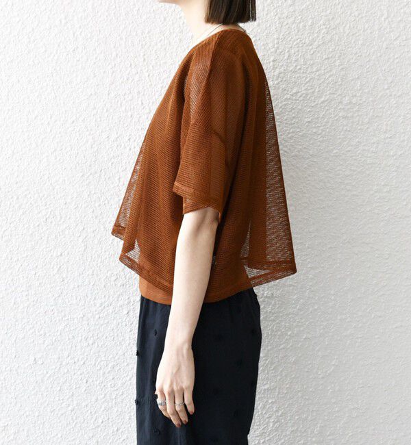 SHIPS any「SHIPS any:〈手洗い可能〉メッシュ シアー ワイド TEE &times; タンク セット」|Tシャツ・カットソー|