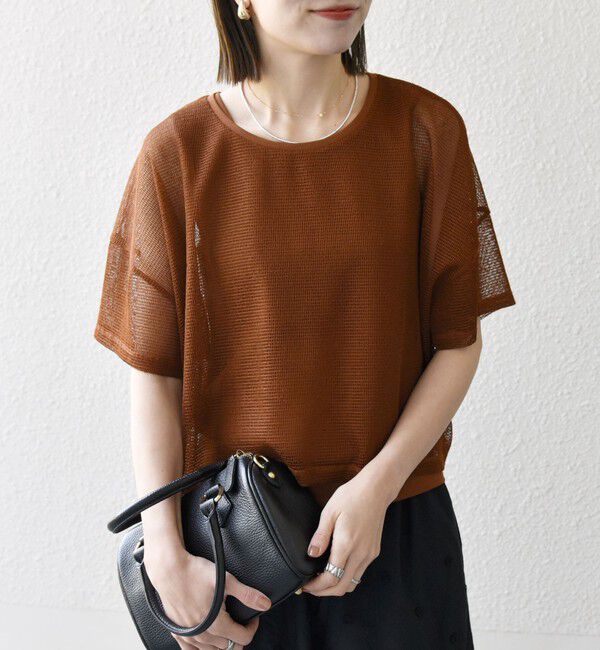 SHIPS any「SHIPS any:〈手洗い可能〉メッシュ シアー ワイド TEE &times; タンク セット」|Tシャツ・カットソー|