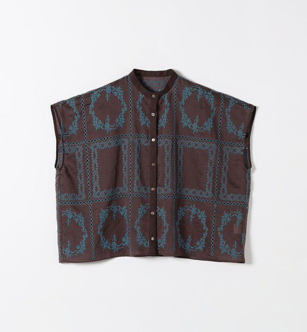 SHIPS any「《一部追加予約》SHIPS any:〈手洗い可能〉エンブロイダリー レース シアー フレンチスリーブ シャツ」|シャツ・ブラウス|