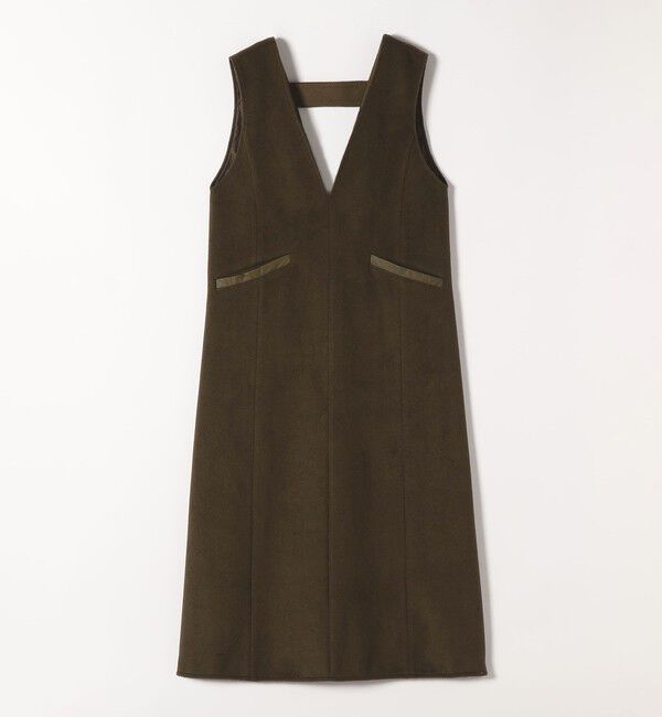 quaranciel「quaranciel: ジャージー メルトン Vネック ジャンパー スカート」|ジャンパースカート|