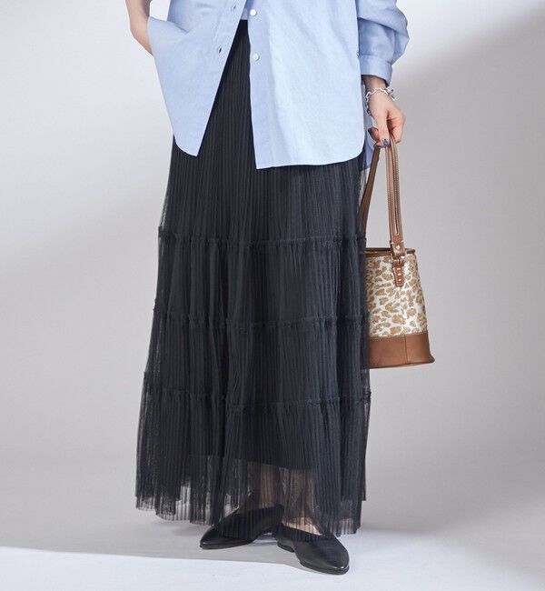 SHIPS for women「〈手洗い可能〉チュール プリーツ ティアード スカート」|スカート|