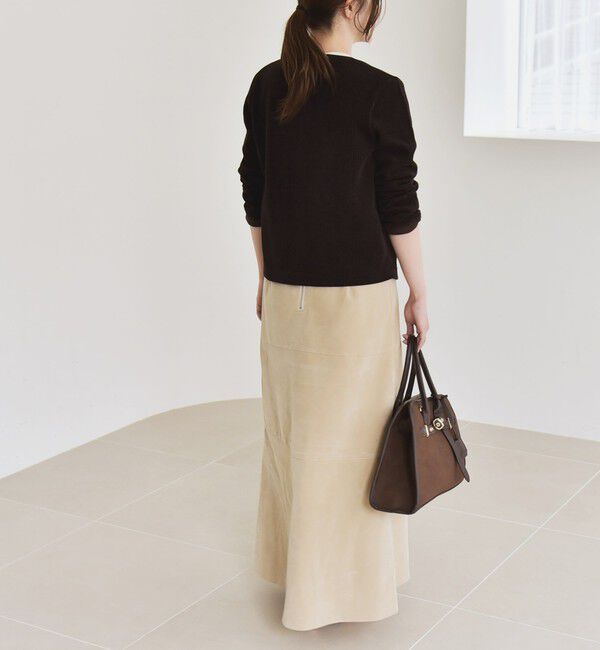 quaranciel「quaranciel:〈洗濯機可能〉ポリエステル スエード フレア マキシ スカート」|スカート|