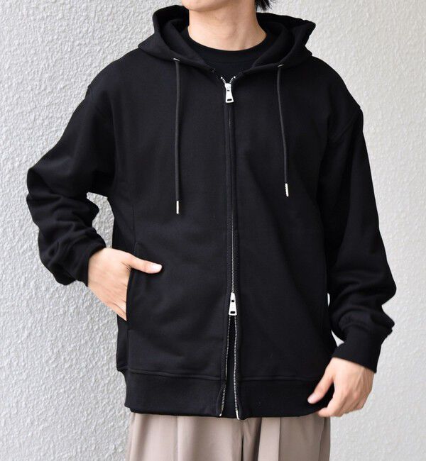 SHIPS any「SHIPS any: CLASSY バックタック スウェット ジップ パーカー◇」|パーカー|ブラック