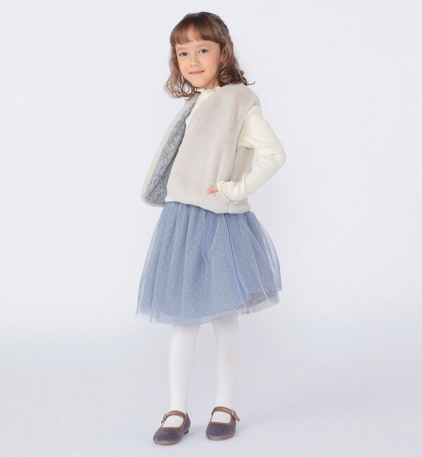 SHIPS KIDS「SHIPS KIDS:100～140cm / フェイクファー リバティ ベスト」|ダウンベスト・ベスト|