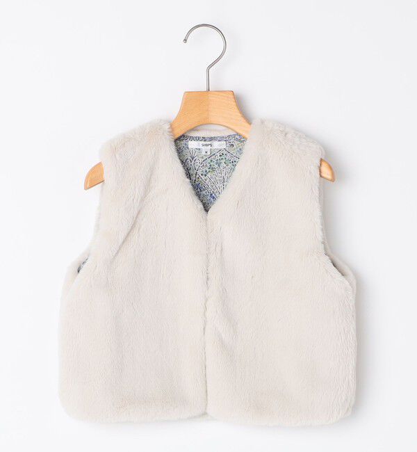 SHIPS KIDS「SHIPS KIDS:100～140cm / フェイクファー リバティ ベスト」|ダウンベスト・ベスト|