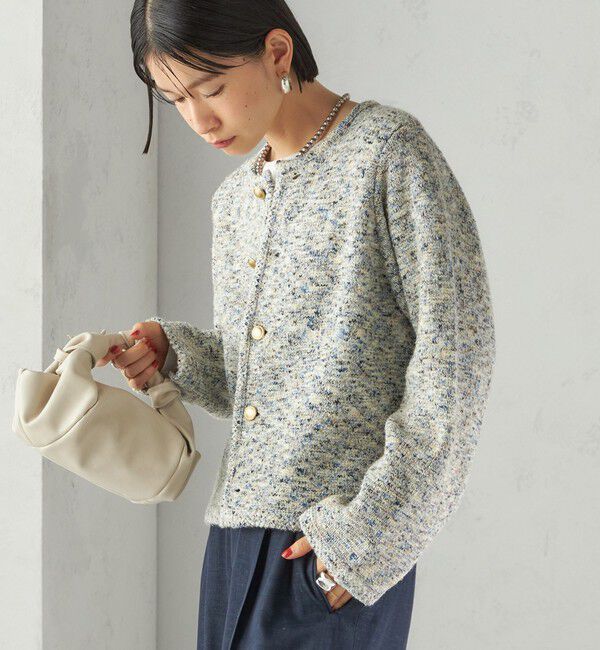 SHIPS for women「〈手洗い可能〉ミックス ヤーン ニット ジャケット」|カーディガン|ナチュラル