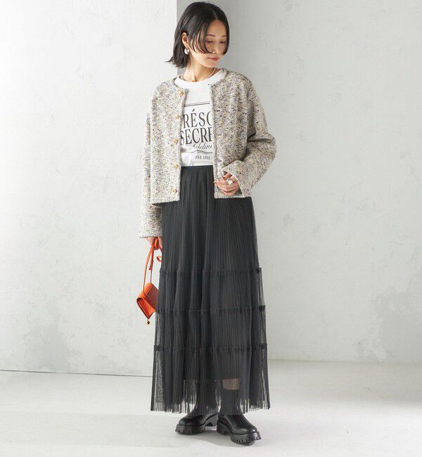 SHIPS for women「〈手洗い可能〉ミックス ヤーン ニット ジャケット」|カーディガン|