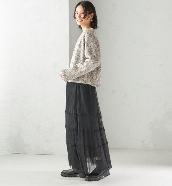 SHIPS for women「〈手洗い可能〉ミックス ヤーン ニット ジャケット」|カーディガン|