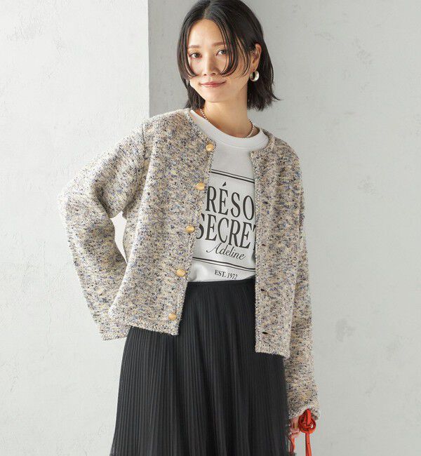 SHIPS for women「〈手洗い可能〉ミックス ヤーン ニット ジャケット」|カーディガン|