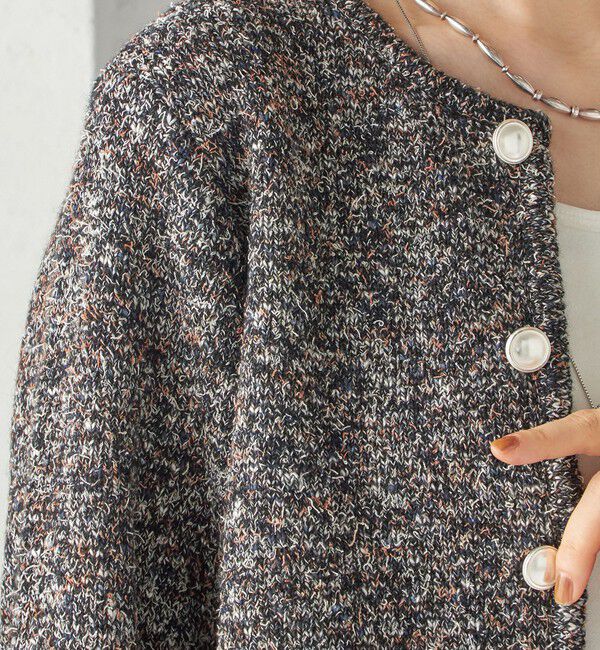 SHIPS for women「〈手洗い可能〉ミックス ヤーン ニット ジャケット」|カーディガン|