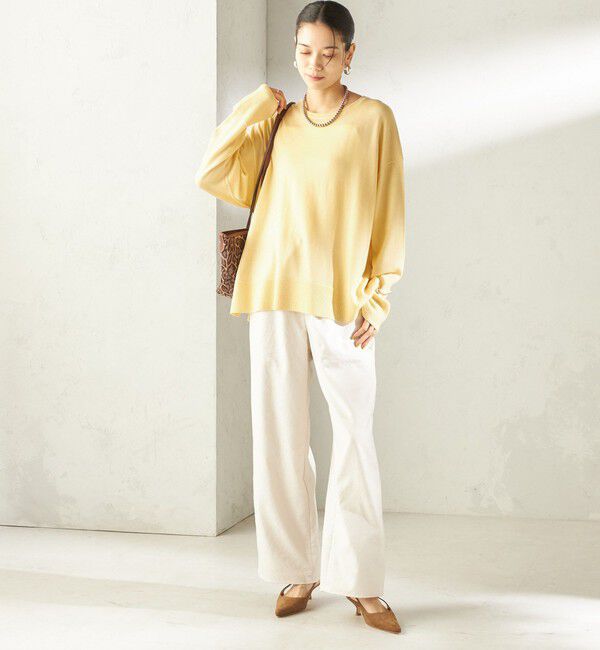 SHIPS for women「〈手洗い可能〉14G ウォッシャブル クルーネック ニット プルオーバー」|ニット・セーター|