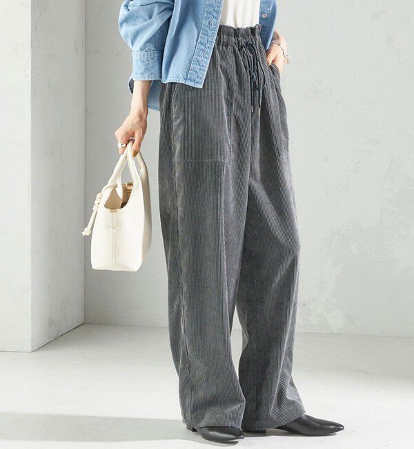 SHIPS for women「〈洗濯機可能〉TUMUGITO(R) コーデュロイ ドロスト パンツ」|その他|ダークグレー