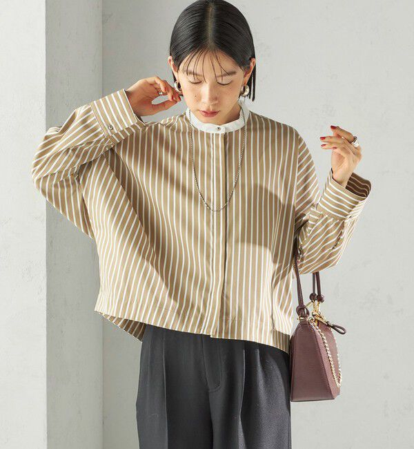 SHIPS for women「〈手洗い可能〉コットン ポリエステル ストライプ ドルマン 長袖 シャツ」|シャツ・ブラウス|