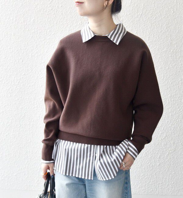 SHIPS any「SHIPS any:〈洗濯機可能〉クルーネック ドルマン ベーシック ニット プルオーバー」|ニット・セーター|